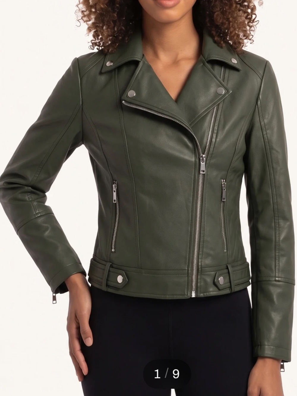 NWOT Levi's Olive Green Faux Leather Moto Jacket for Women
